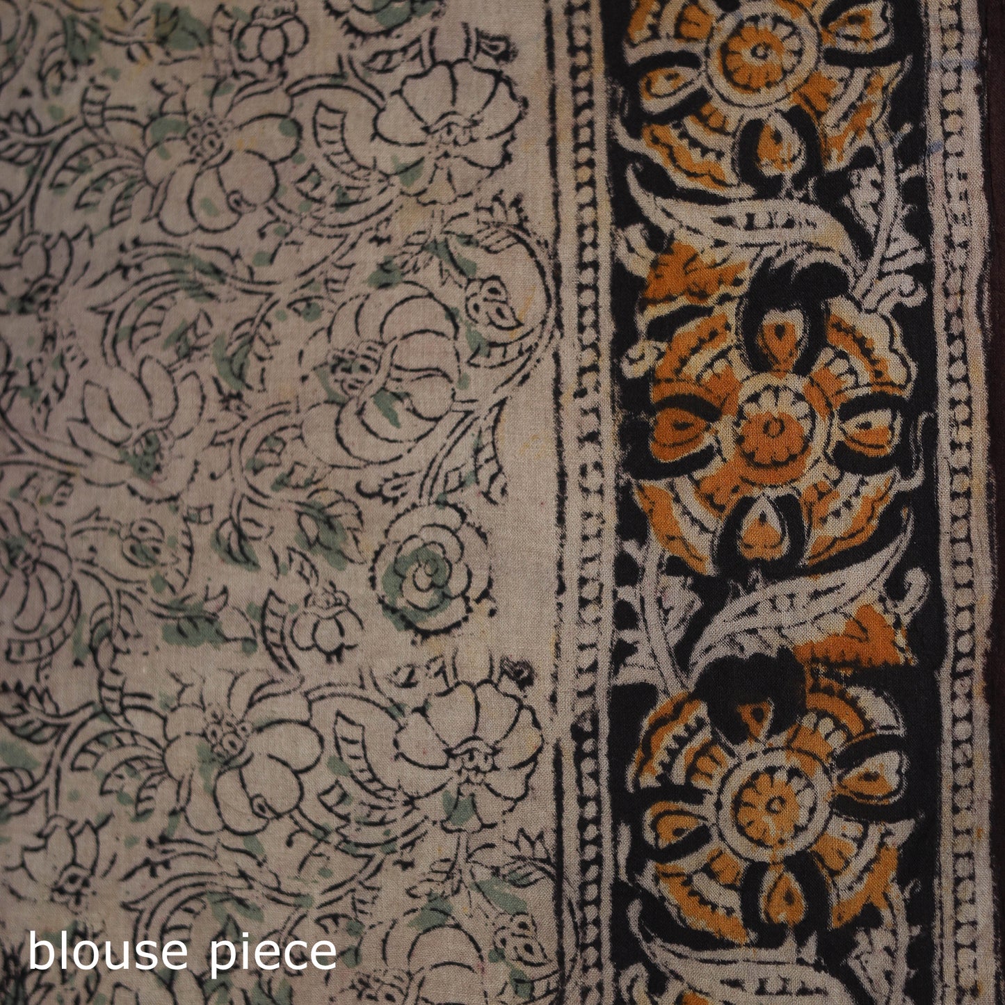Pedana Hand Block Print Natural Dyed Cotton Kalamkari Saree 33