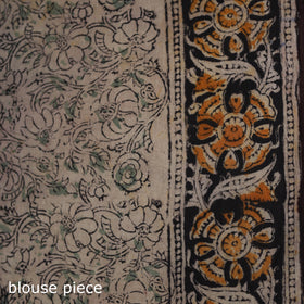 Pedana Hand Block Print Natural Dyed Cotton Kalamkari Saree 33