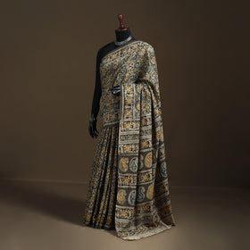 Pedana Hand Block Print Natural Dyed Cotton Kalamkari Saree 34