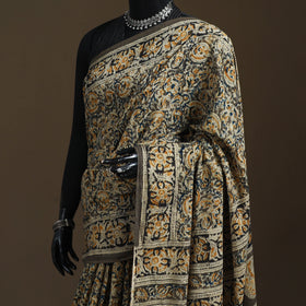 Pedana Hand Block Print Natural Dyed Cotton Kalamkari Saree 34