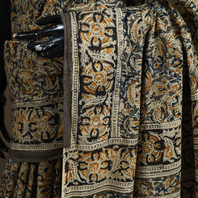 Pedana Hand Block Print Natural Dyed Cotton Kalamkari Saree 34