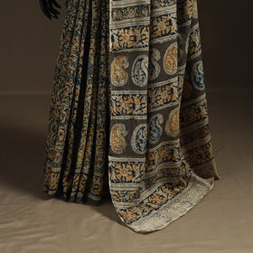 Pedana Hand Block Print Natural Dyed Cotton Kalamkari Saree 34