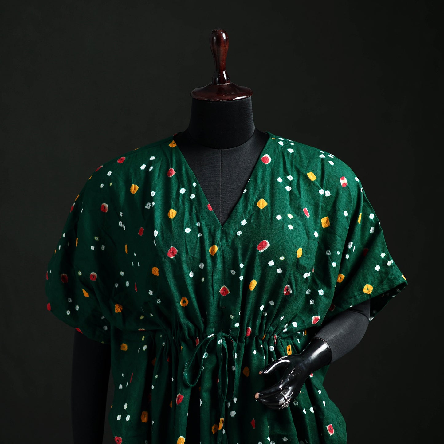 Bandhani Tie-Dye Cotton Kaftan (Short) 13
