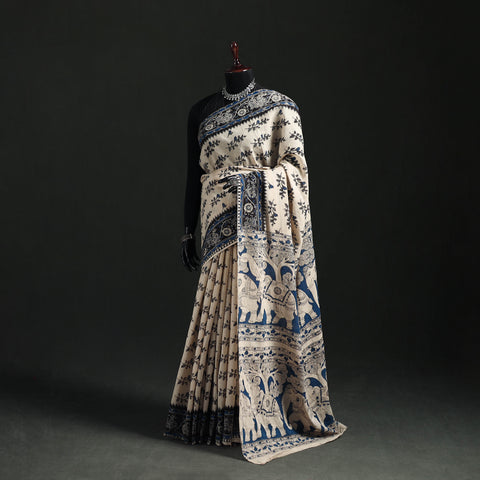 Cotton Saree in Kalamkari Print  17