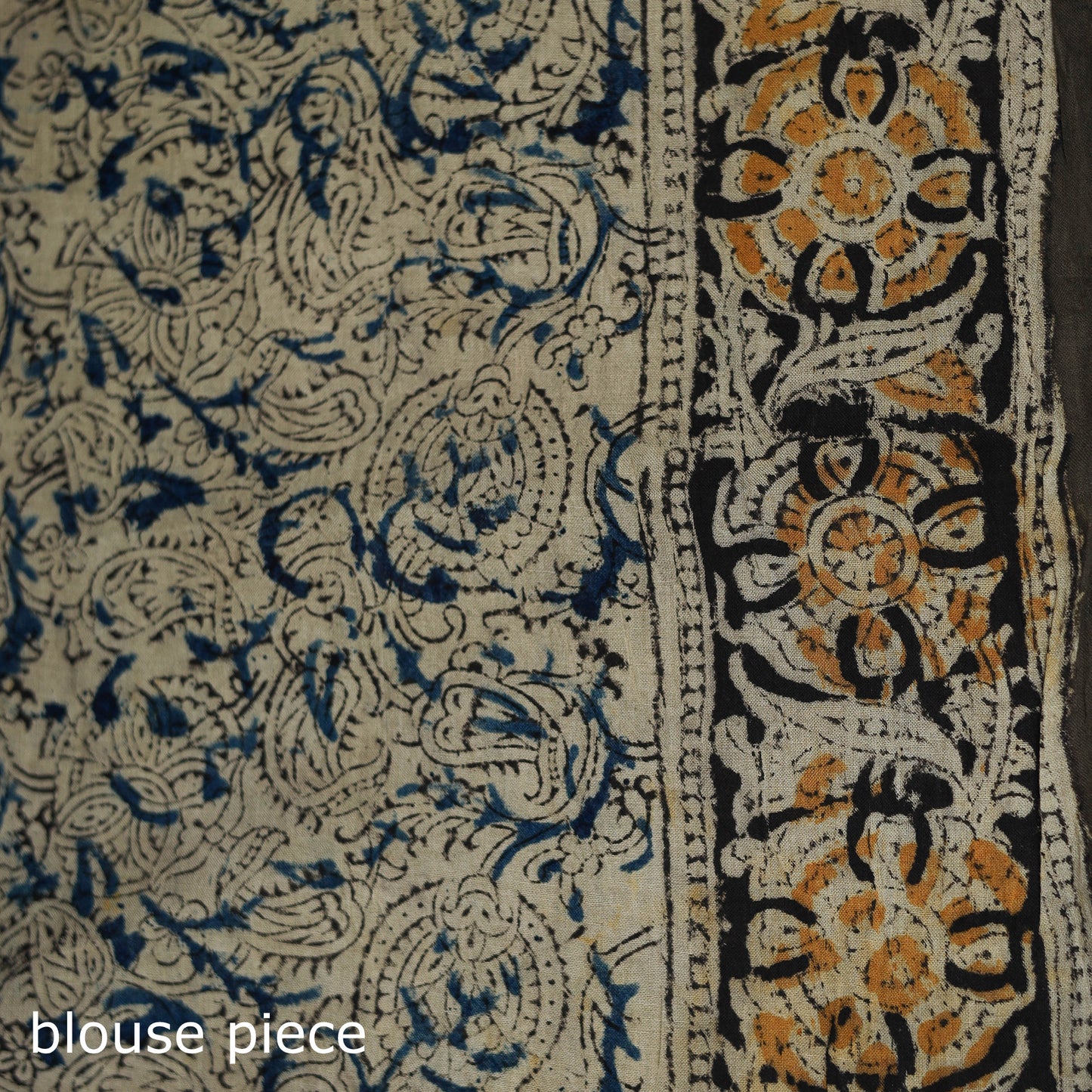 Pedana Hand Block Print Natural Dyed Cotton Kalamkari Saree 34