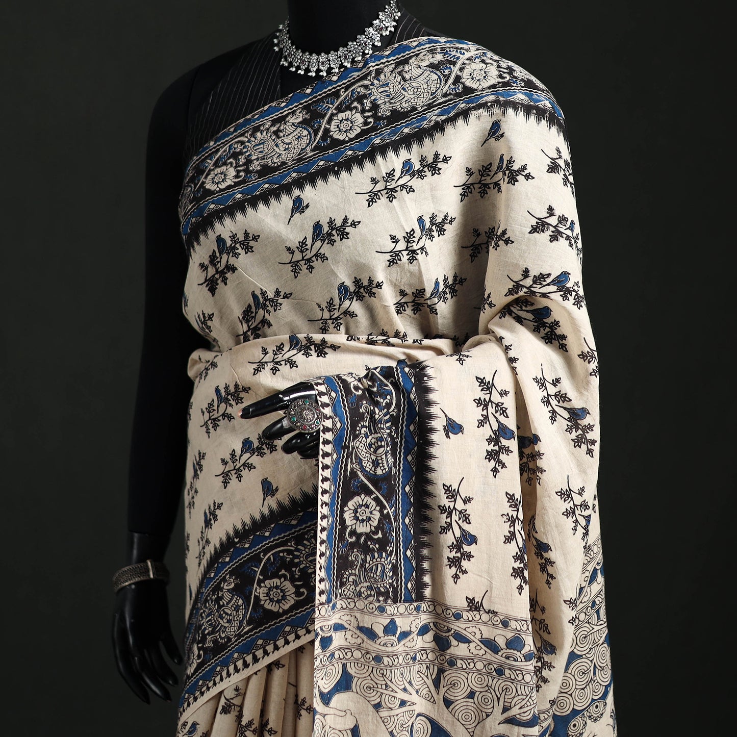 Cotton Saree in Kalamkari Print  17