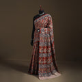 Pedana Hand Block Print Natural Dyed Cotton Kalamkari Saree 35