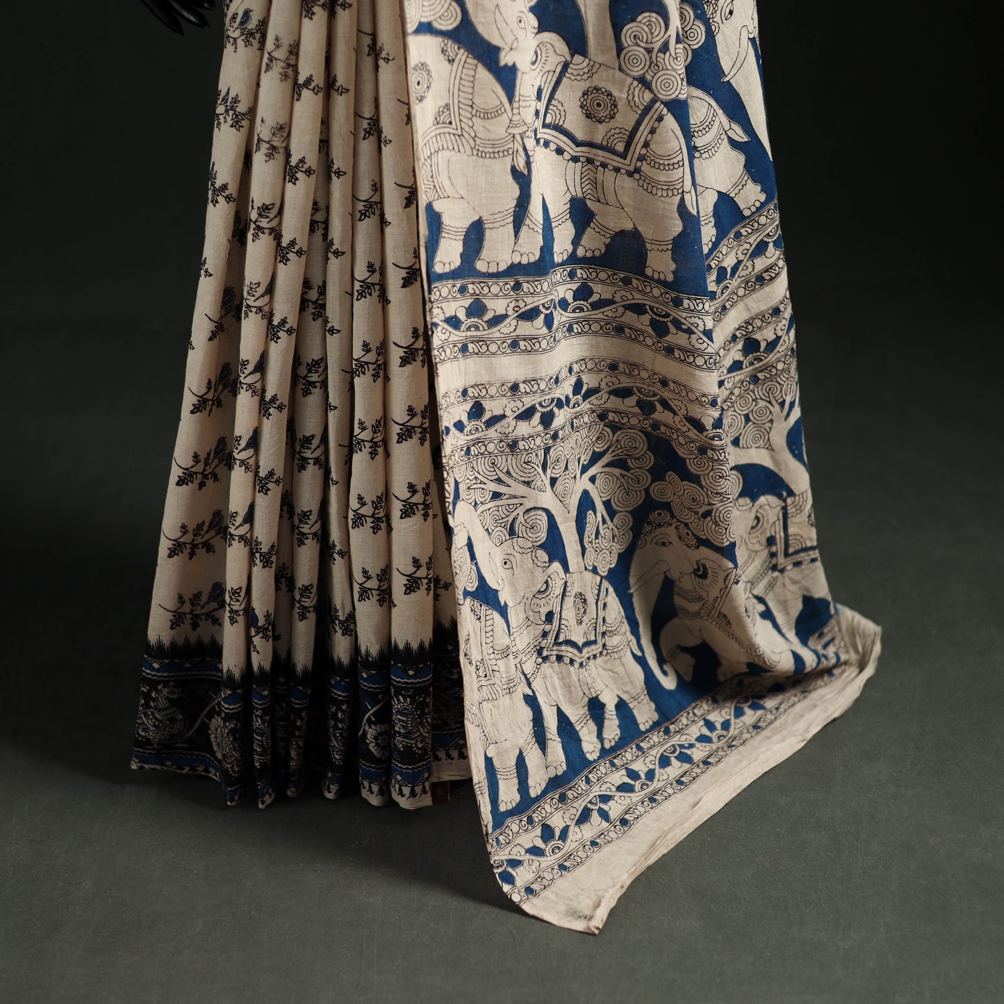 Cotton Saree in Kalamkari Print  17
