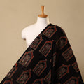 Black Hand Block Print Cotton Ajrakh Fabric