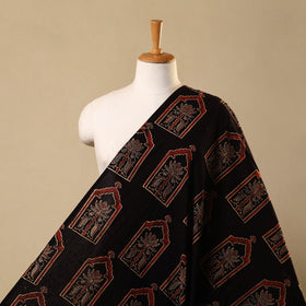 Black Hand Block Print Cotton Ajrakh Fabric