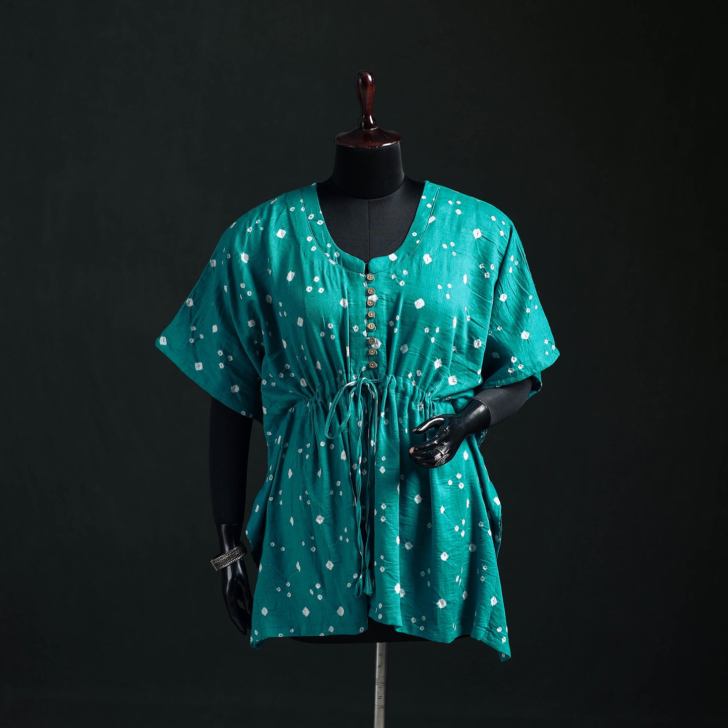 Bandhani Tie-Dye Cotton Kaftan (Short) 14