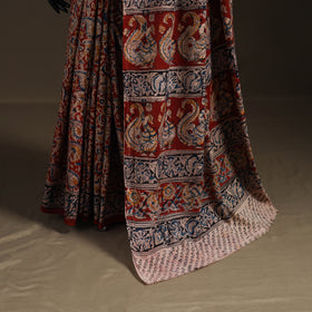 Pedana Hand Block Print Natural Dyed Cotton Kalamkari Saree 35