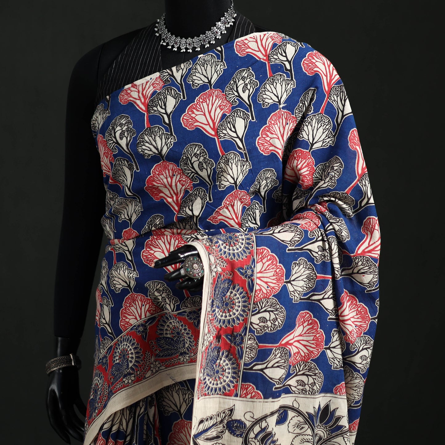 Cotton Saree in Kalamkari Print  18
