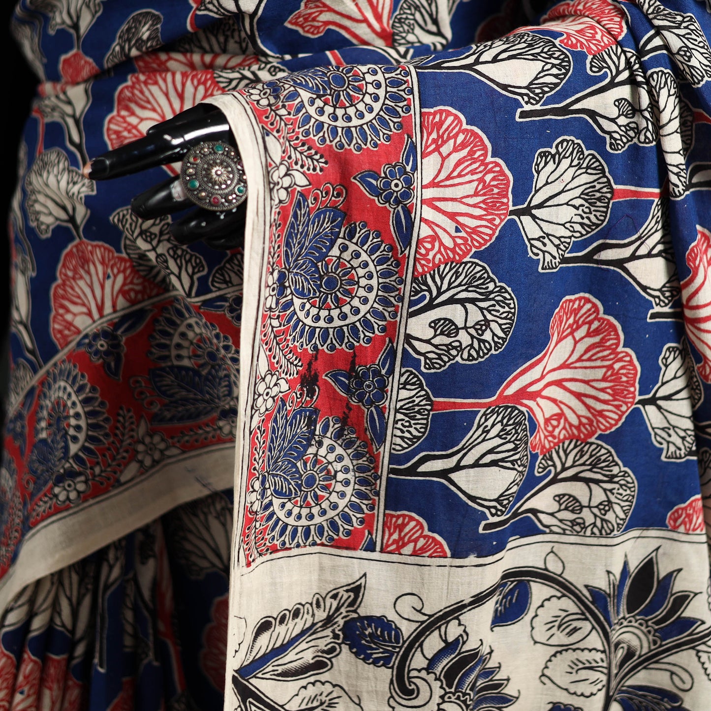 Cotton Saree in Kalamkari Print  18