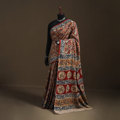 Pedana Hand Block Print Natural Dyed Cotton Kalamkari Saree 36