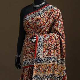Pedana Hand Block Print Natural Dyed Cotton Kalamkari Saree 36
