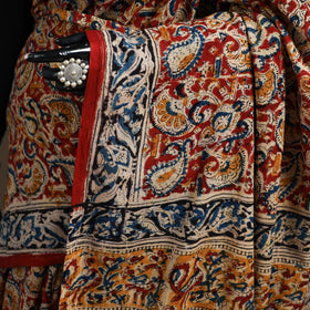 Pedana Hand Block Print Natural Dyed Cotton Kalamkari Saree 36