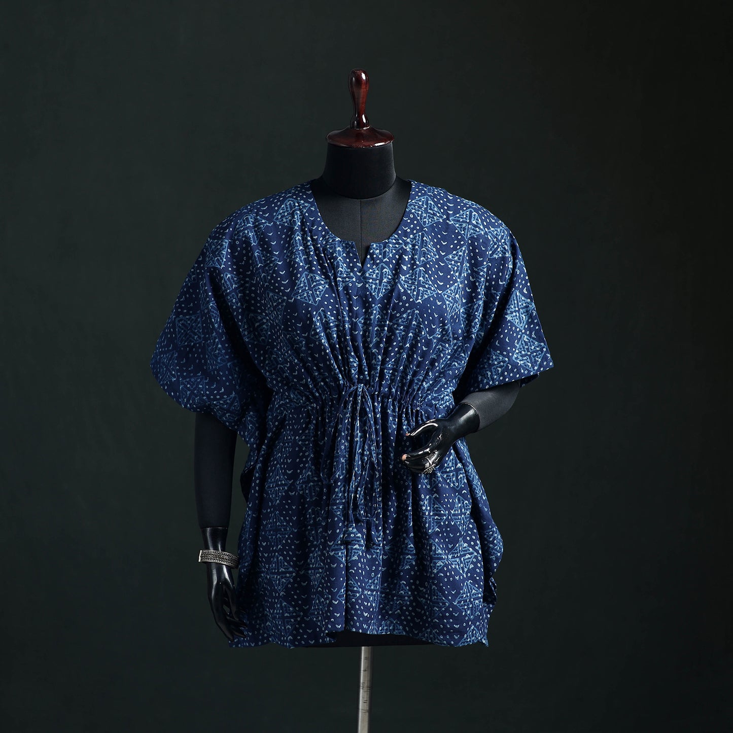 Akola Hand Block Print Natural Dyed Cotton Kaftan (Short) 15