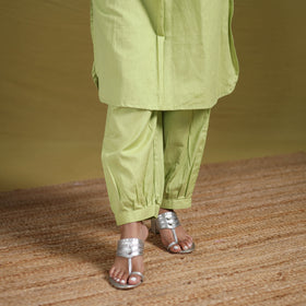 Hand Embroidered Flex Cotton Plain Straight Kurta & Afghani Salwar Set for women 02