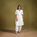 Hand Embroidered Flex Cotton Plain Straight Kurta & Afghani Salwar Set for women 01
