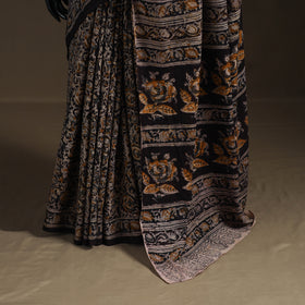 Pedana Hand Block Print Natural Dyed Cotton Kalamkari Saree 37