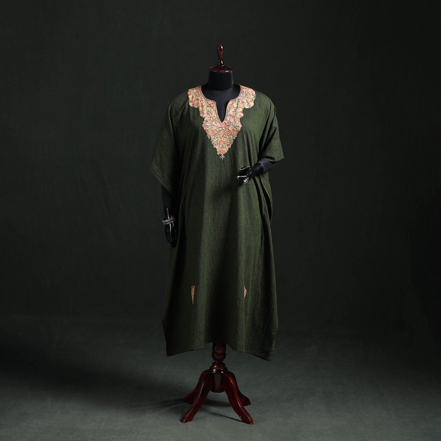Kashmiri Aari Hand Embroidered Cotton Kaftan (Long) 35