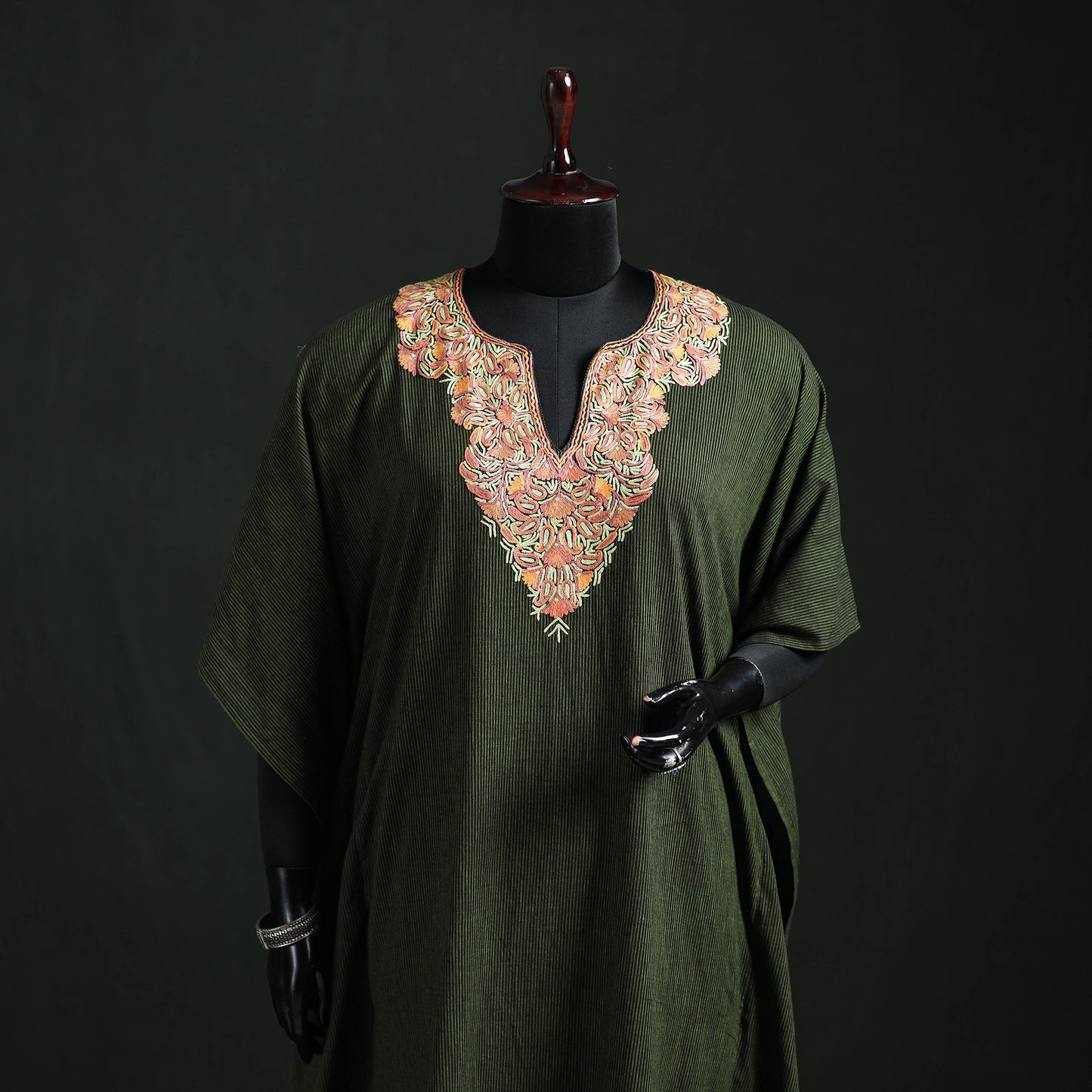 Kashmiri Aari Hand Embroidered Cotton Kaftan (Long) 35