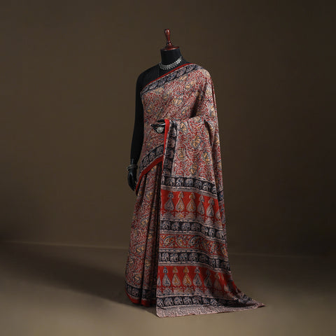 Pedana Hand Block Print Natural Dyed Cotton Kalamkari Saree 38