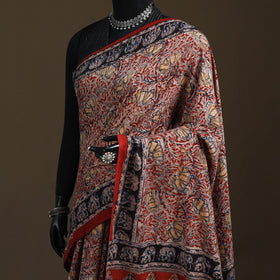 Pedana Hand Block Print Natural Dyed Cotton Kalamkari Saree 38