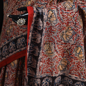 Pedana Hand Block Print Natural Dyed Cotton Kalamkari Saree 38