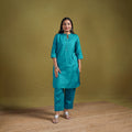 Sequin Work Flex Cotton Plain Straight Kurta with Pant Set for women 12