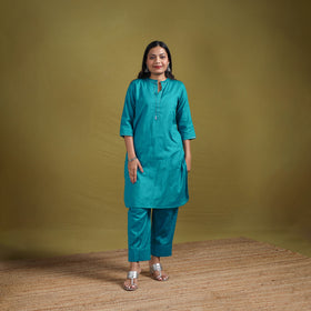 Sequin Work Flex Cotton Plain Straight Kurta with Pant Set for women 12