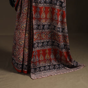 Pedana Hand Block Print Natural Dyed Cotton Kalamkari Saree 38