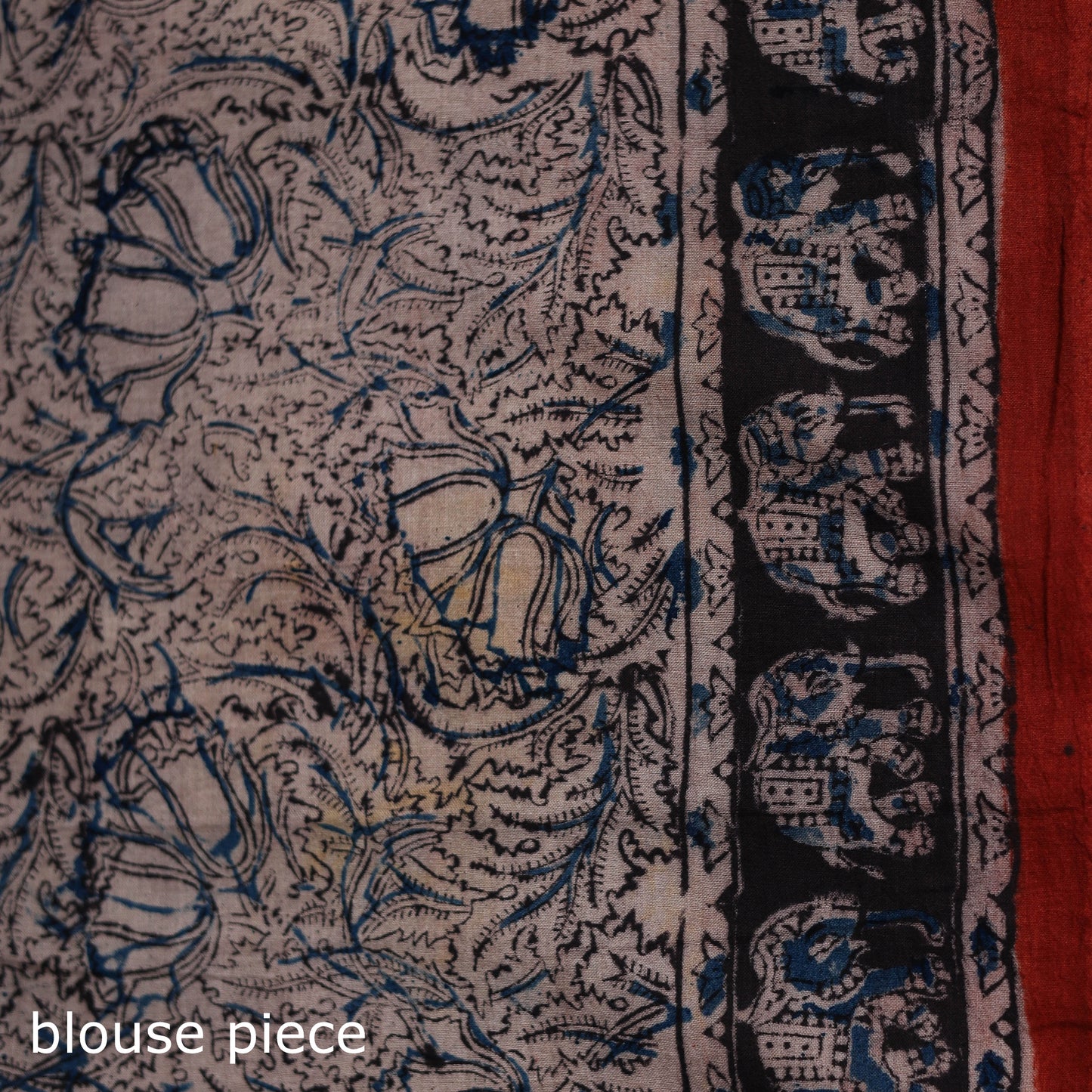 Pedana Hand Block Print Natural Dyed Cotton Kalamkari Saree 38