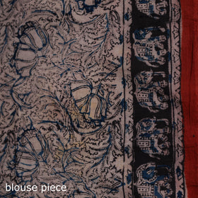 Pedana Hand Block Print Natural Dyed Cotton Kalamkari Saree 38