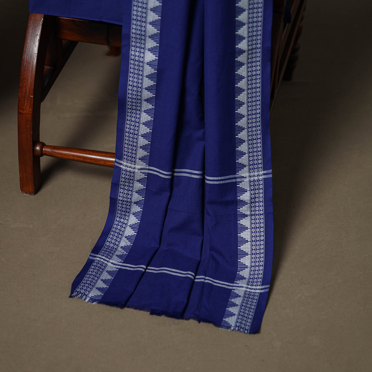 Sanganeri Block Print Cotton Unstitched Dress Material: Kurta, Bottom & Dupatta with Jewellery 07