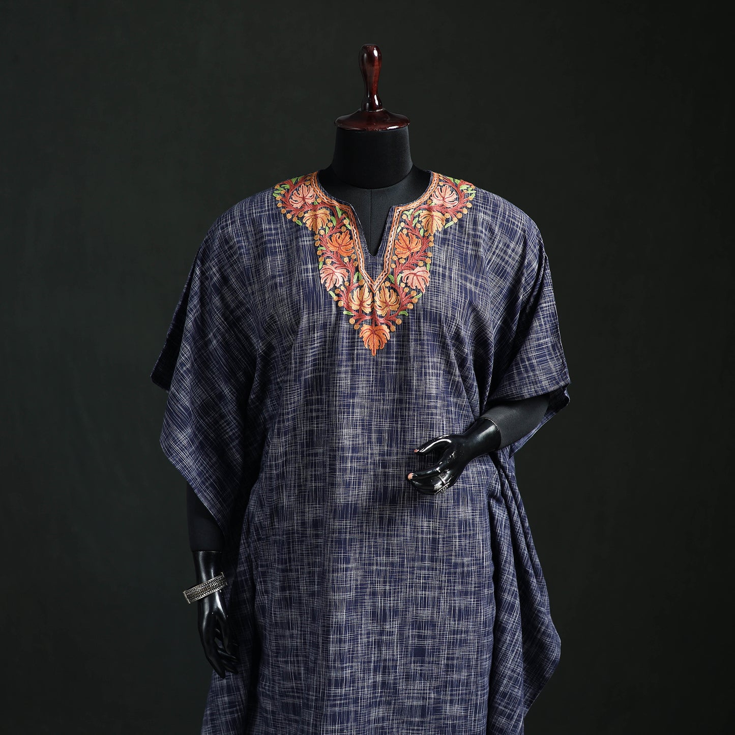 Kashmiri Aari Hand Embroidered Cotton Kaftan (Long) 34