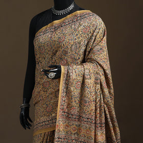Pedana Hand Block Print Natural Dyed Cotton Kalamkari Saree 39