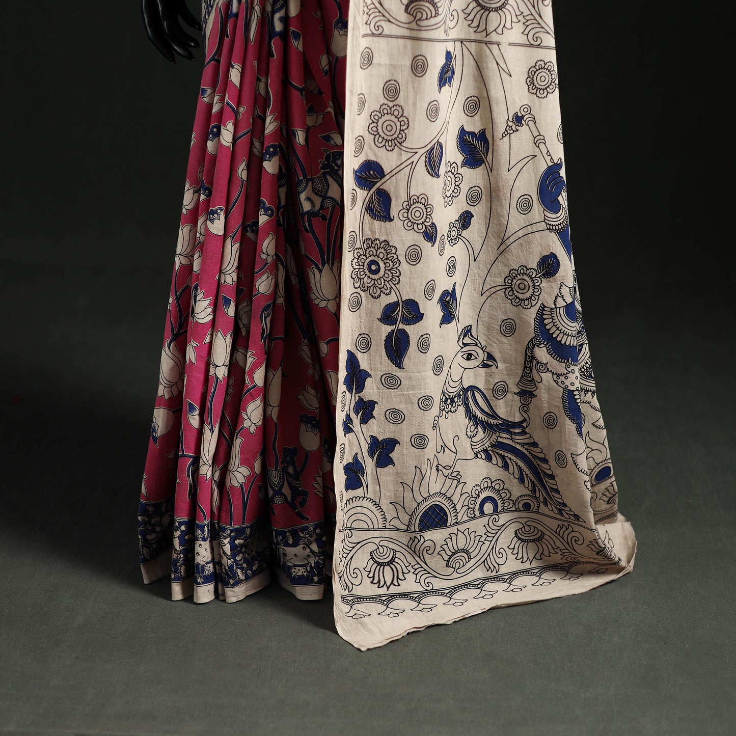 Cotton Saree in Kalamkari Print  21