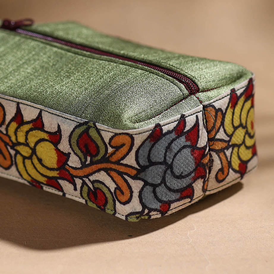 White - Handpainted Kalamkari Multipurpose Cosmetic/Toiletry Bag 03