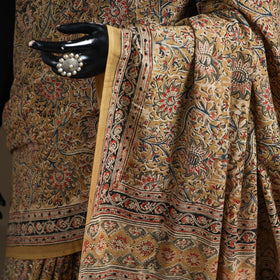 Pedana Hand Block Print Natural Dyed Cotton Kalamkari Saree 39