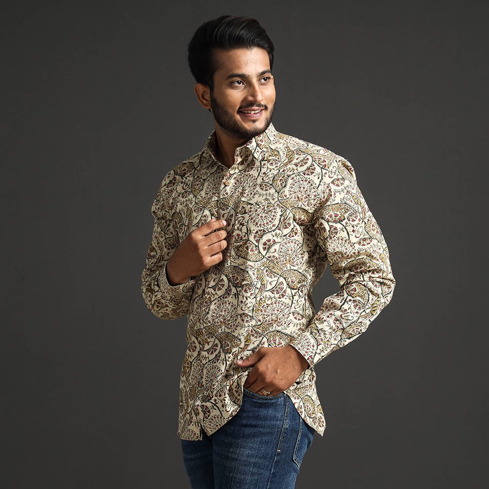 Kalamkari Block Printed  Men Shirt
