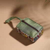 White - Handpainted Kalamkari Multipurpose Cosmetic/Toiletry Bag 03