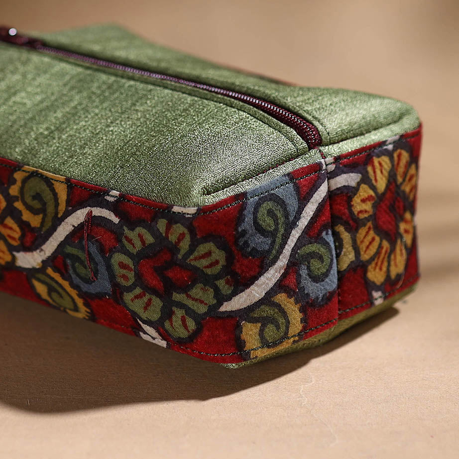 Red - Handpainted Kalamkari Multipurpose Cosmetic/Toiletry Bag 04