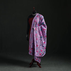 Phulkari Hand Embroidered Chanderi Silk Dupatta 01