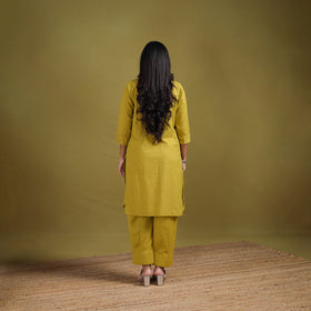 Sequin Work Flex Cotton Plain Straight Kurta with Pant Set for women 10