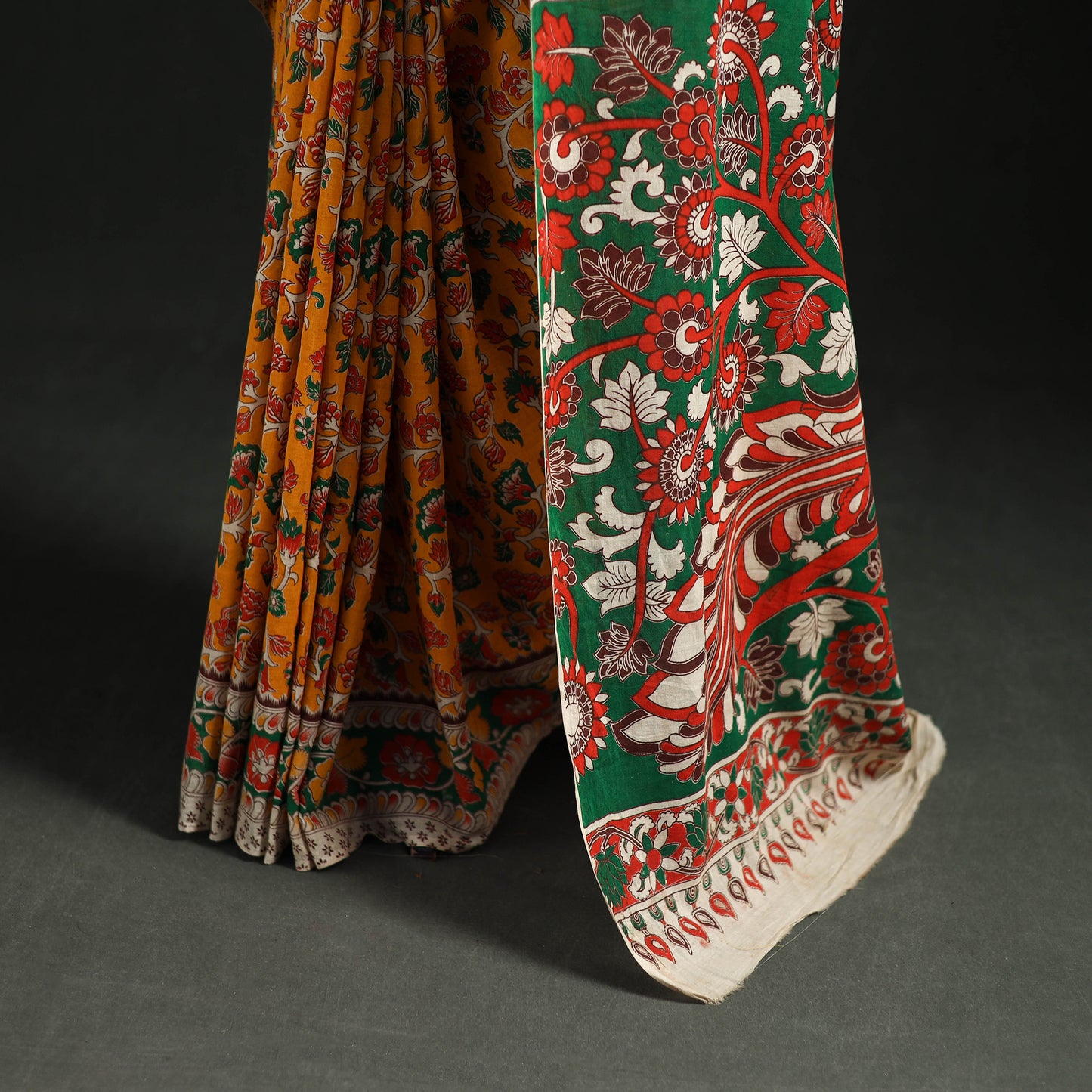 Cotton Saree in Kalamkari Print  22