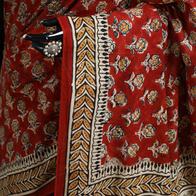 Pedana Hand Block Print Natural Dyed Cotton Kalamkari Saree 40