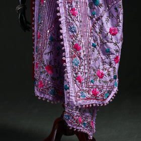 Phulkari Hand Embroidered Chanderi Silk Dupatta 01