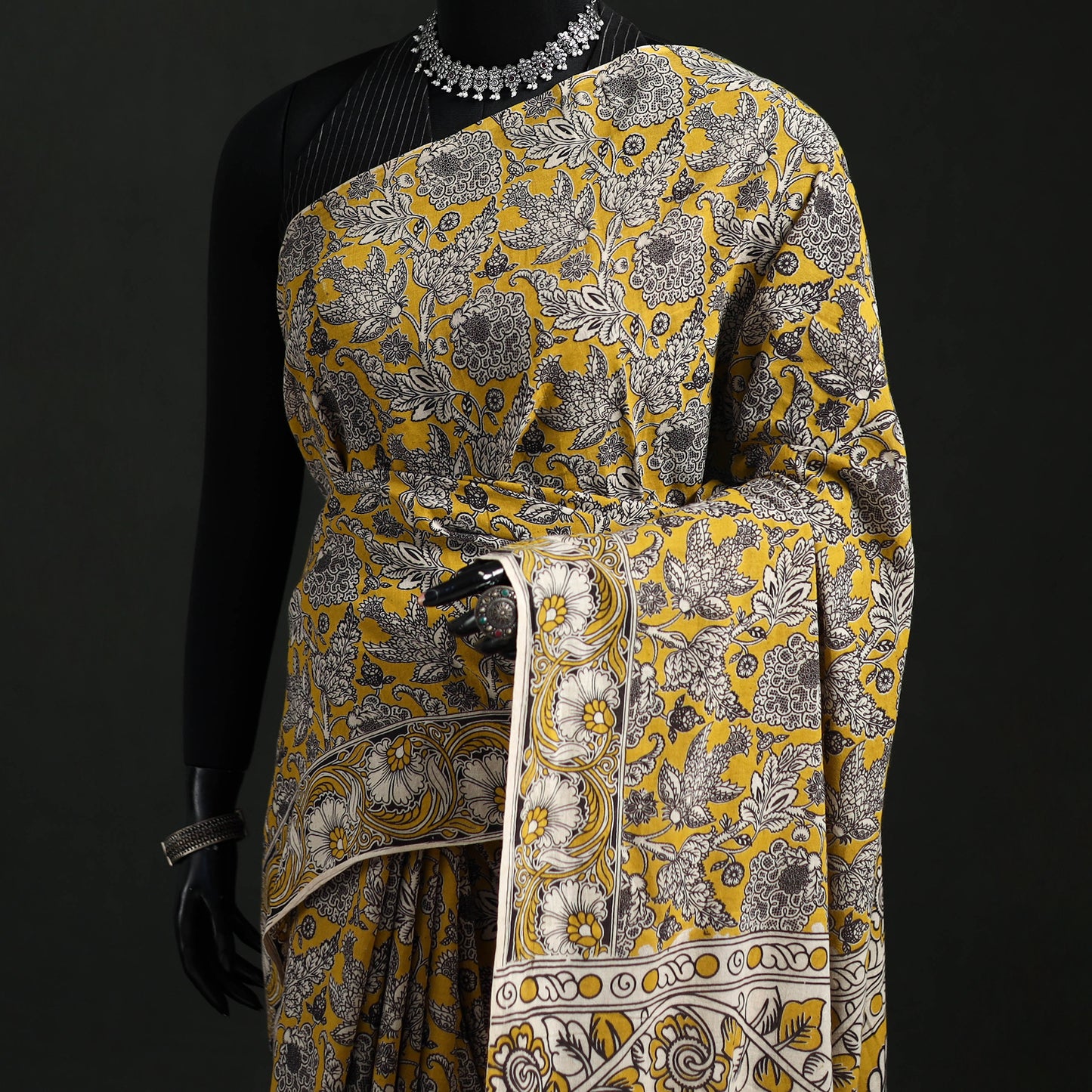Cotton Saree in Kalamkari Print  23